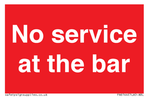 No service at the bar